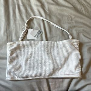 Monday Swimwear Bora Bora Bandeau - White Crinkle